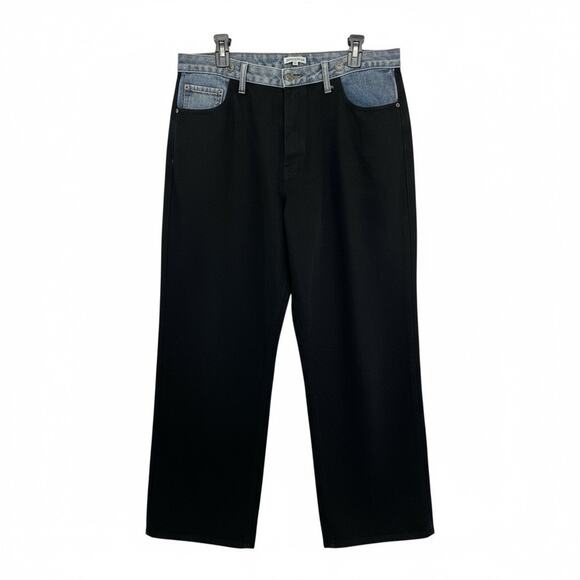 Moon River - Anthropologie two-tone, wide-leg jeans Size L the 90s/Y2K era. - Picture 1 of 11